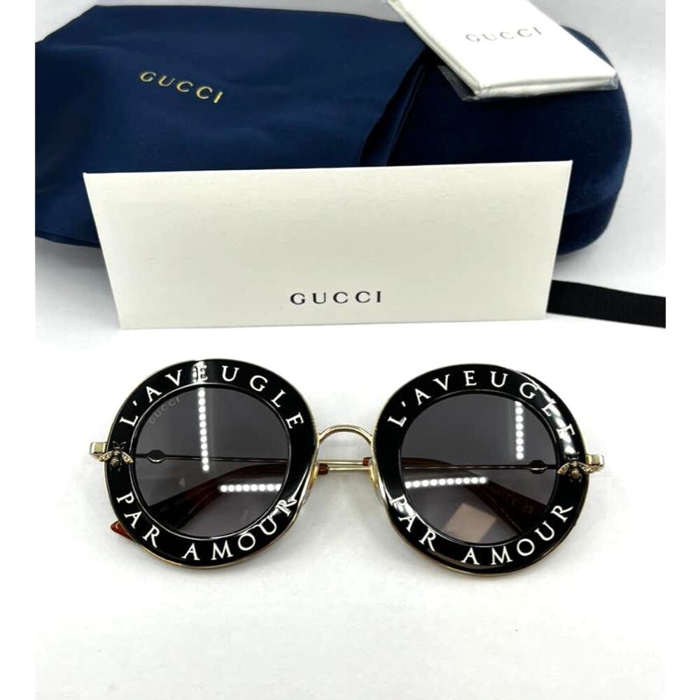 NEW Gucci GG0113/S Blind for Love Sunglasses in Black